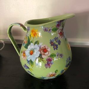 MacKenzie-Childs Green Flower Market Pitcher